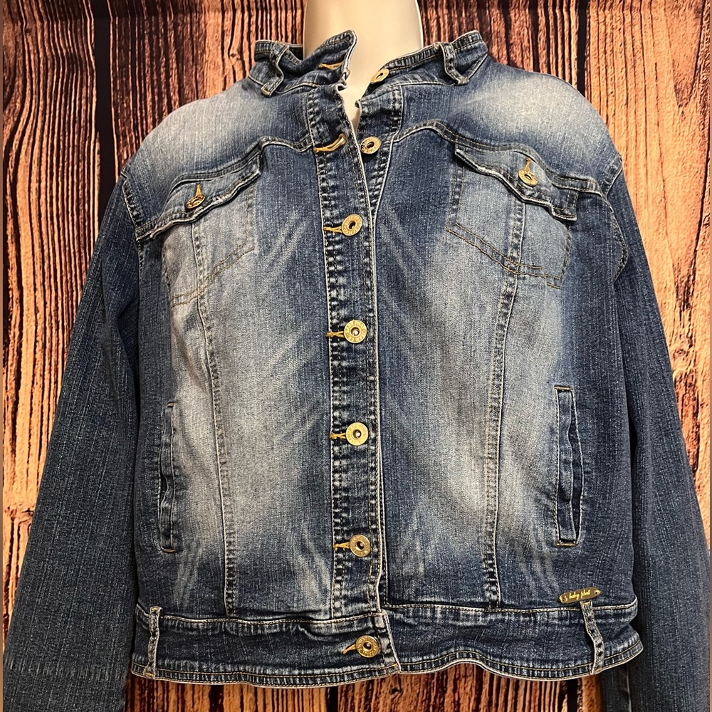 Baby Phat Jean Jacket - Quilted Satin Lined Denim Jacket XL